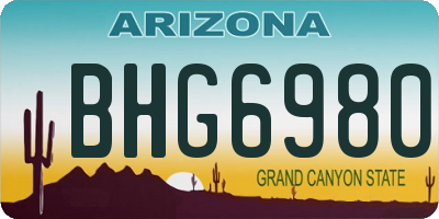 AZ license plate BHG6980