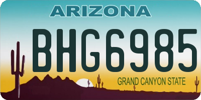 AZ license plate BHG6985