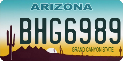 AZ license plate BHG6989