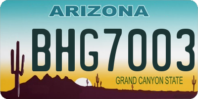 AZ license plate BHG7003