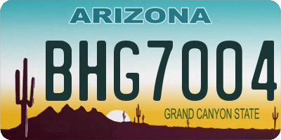 AZ license plate BHG7004