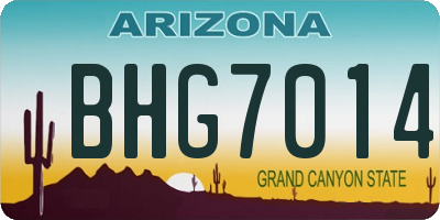 AZ license plate BHG7014