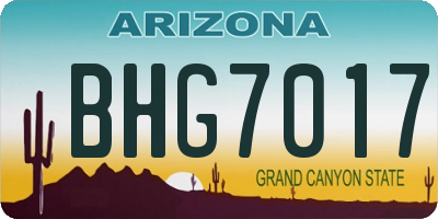 AZ license plate BHG7017