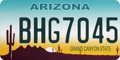 AZ license plate BHG7045