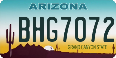 AZ license plate BHG7072