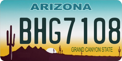 AZ license plate BHG7108