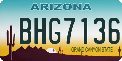 AZ license plate BHG7136