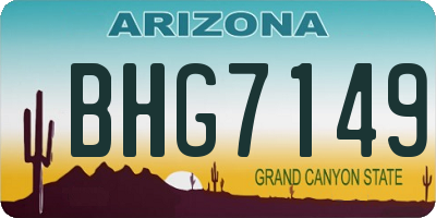 AZ license plate BHG7149