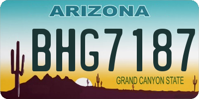 AZ license plate BHG7187