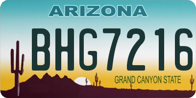 AZ license plate BHG7216