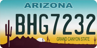 AZ license plate BHG7232
