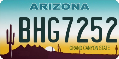 AZ license plate BHG7252