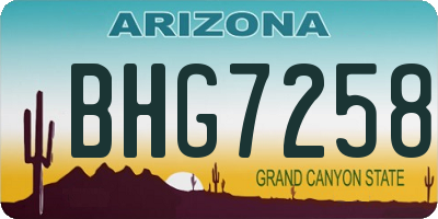 AZ license plate BHG7258