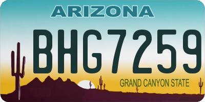 AZ license plate BHG7259