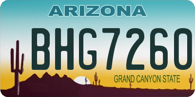 AZ license plate BHG7260
