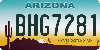 AZ license plate BHG7281