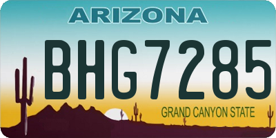 AZ license plate BHG7285