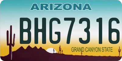 AZ license plate BHG7316