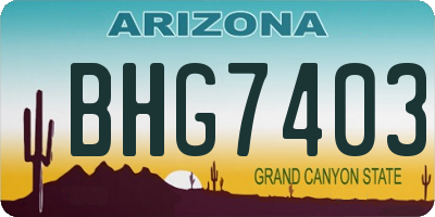 AZ license plate BHG7403