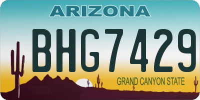 AZ license plate BHG7429