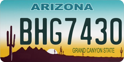 AZ license plate BHG7430
