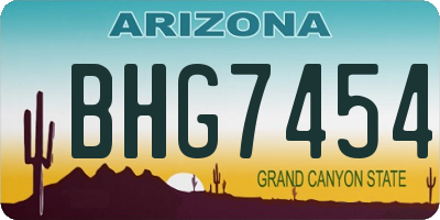 AZ license plate BHG7454