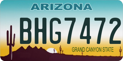 AZ license plate BHG7472