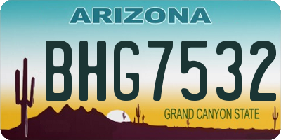 AZ license plate BHG7532