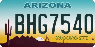 AZ license plate BHG7540