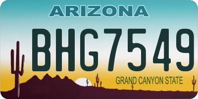 AZ license plate BHG7549