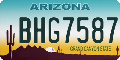 AZ license plate BHG7587