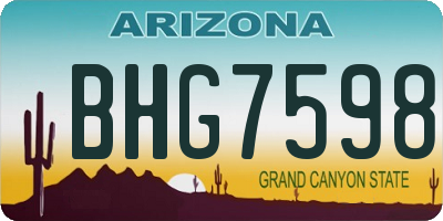 AZ license plate BHG7598