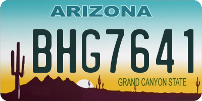 AZ license plate BHG7641