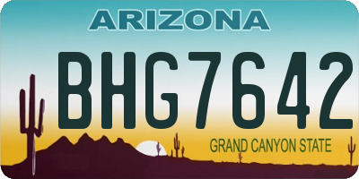 AZ license plate BHG7642