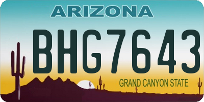 AZ license plate BHG7643