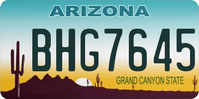 AZ license plate BHG7645