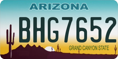 AZ license plate BHG7652