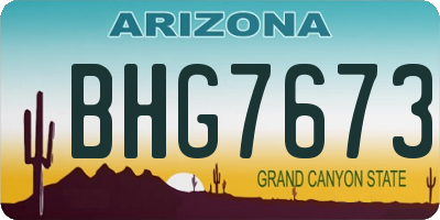 AZ license plate BHG7673