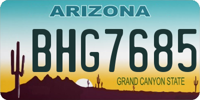 AZ license plate BHG7685