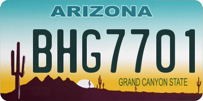 AZ license plate BHG7701
