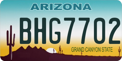 AZ license plate BHG7702