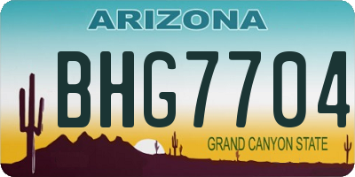 AZ license plate BHG7704