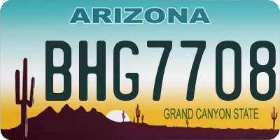 AZ license plate BHG7708
