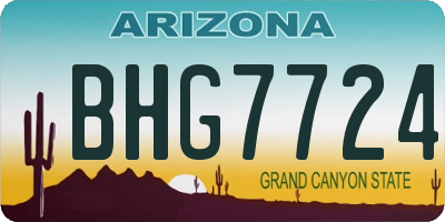 AZ license plate BHG7724