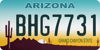 AZ license plate BHG7731