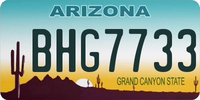 AZ license plate BHG7733