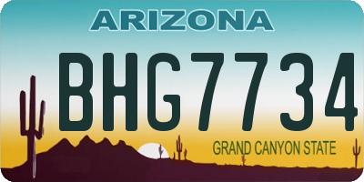 AZ license plate BHG7734