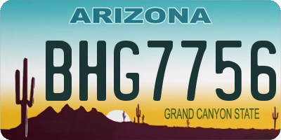 AZ license plate BHG7756