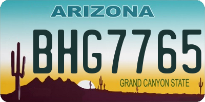 AZ license plate BHG7765