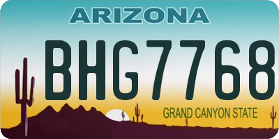 AZ license plate BHG7768